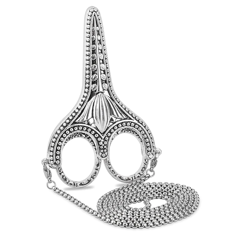 

Embroidery Scissors Exquisite Stainless Steel Sharp Tip Retro Scissors With Sheath Chain Sewing Scissor For Needlework