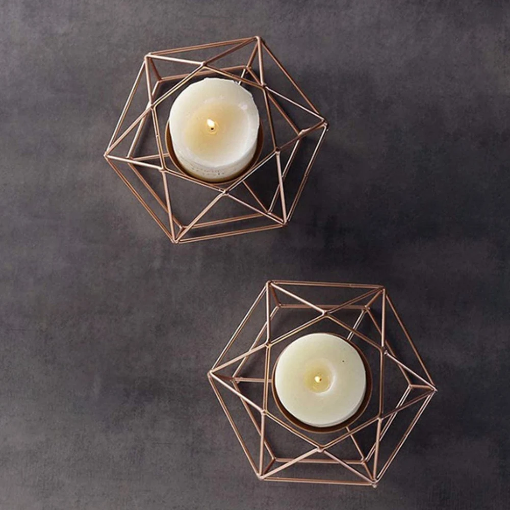 6 шт. геометрический полированный подсвечник для чайной свечи центральная часть