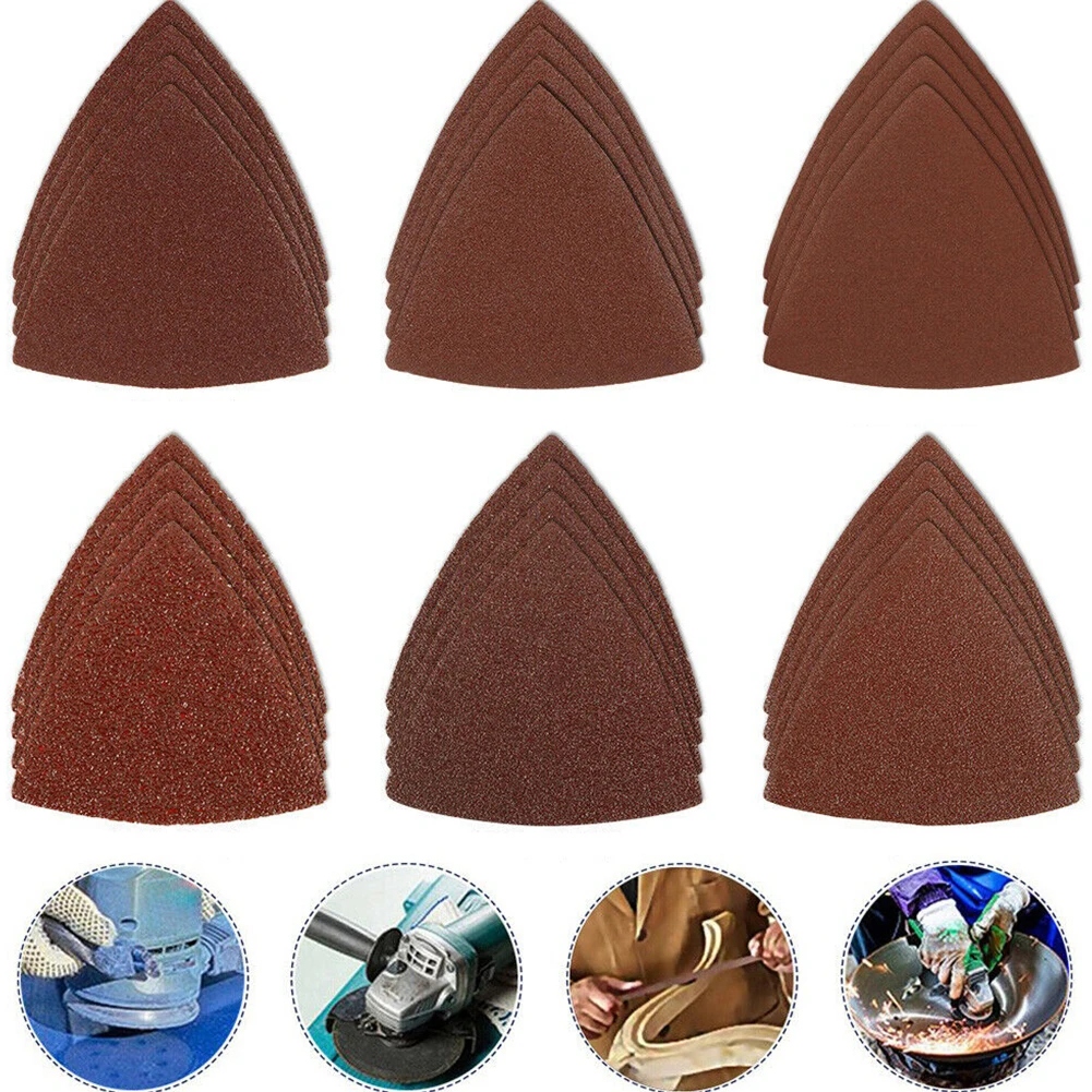 

30pcs Triangle Sandpaper Sanding Disc Oscillating Multi Tool Sand Paper Sanding Pad Triangular 320 400 Grit 80