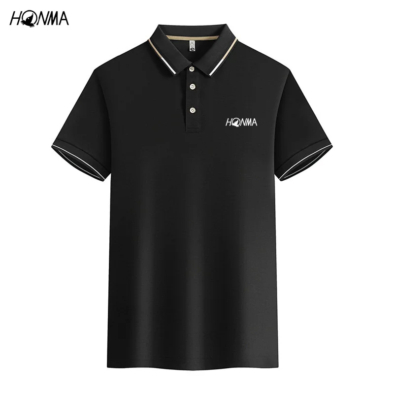 Men's Golf Shirt Summer Breathable Sports Golf Clothing Short-sleeved Sweat-wicking Quick-drying Jersey Lapel POLO Shirt