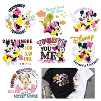 hotsale disney mickey mouse minnie love heart heat transfer stickers cartoon iron on transfers patches for clothing girl boys