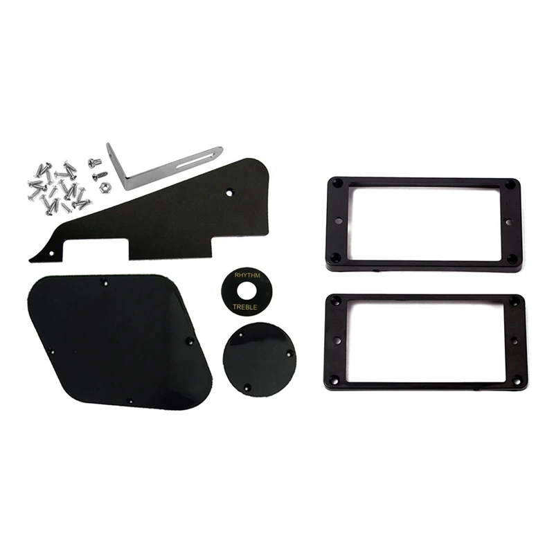 

1 Set Pickguard Cavity Switch Covers Pickup Selector Plate Bracket Screws & 2Pcs Humbucker Pickups Frame Mounting Rings