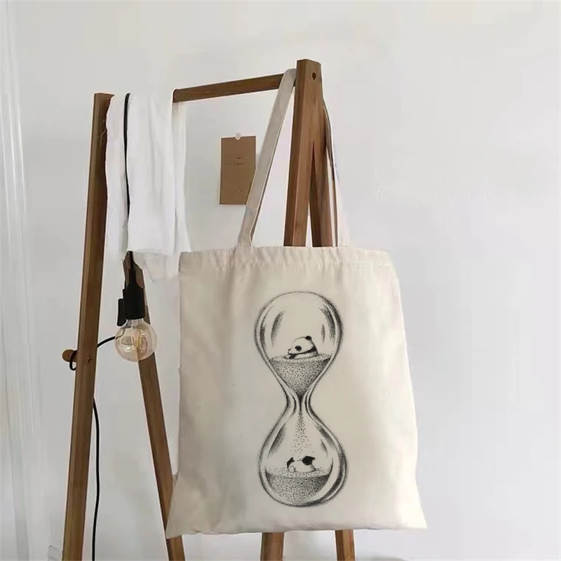 

Fashion Trend Leisure 2022 Funny Cute Panda Messenger Bag New Shoulder Canvas Bag Large Capacity College Style Handbag Interesti
