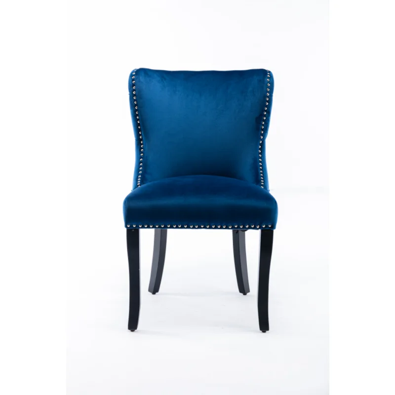 

F 2 обеденный стул с мягкой спинкой и обшивкой задней части и ножками из массива дерева синего и синего цвета