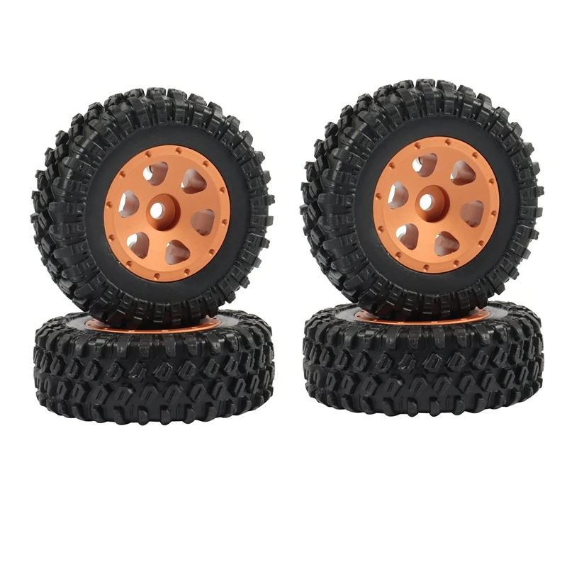 

4PCS 1.0 Beadlock Mini Crawler Wheel Rims & Rubber Tires for 1/24 RC Crawler Car Axial SCX24 90081 Upgrade Parts