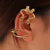 wangaiyao new fashion trend personality metal frog holeless ear clip ethnic style creative retro animal ear hanging old earrings