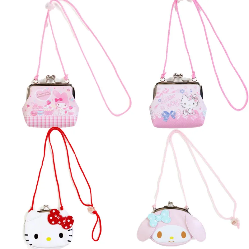 

Милый Sanrios Hellokittys My Melody аниме мультфильм милая сумка через плечо сумка-мессенджер короткая Мини Кошелек для монет женский подарок