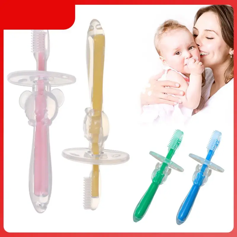 

4 Colors Silicone Training Toothbrush Newborn For Baby Infant Oral Clean Newborn Baby Infants Reasonable Design