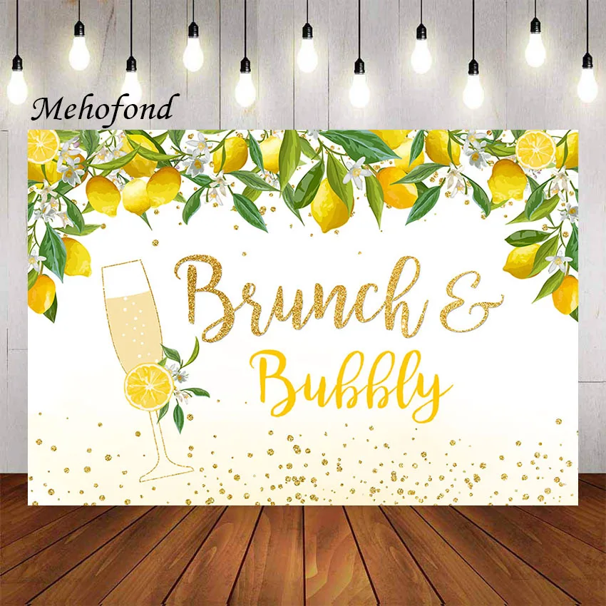 

Фон для фотосъемки с изображением лимона, завтрака и пузырьков