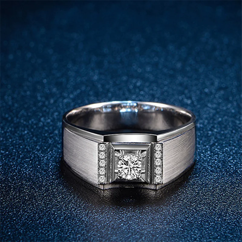 

Fashion Silver Color Square Zircon Open Ring for Women Men Trend Wedding Party Jewelry Adjustable Hand Accessories