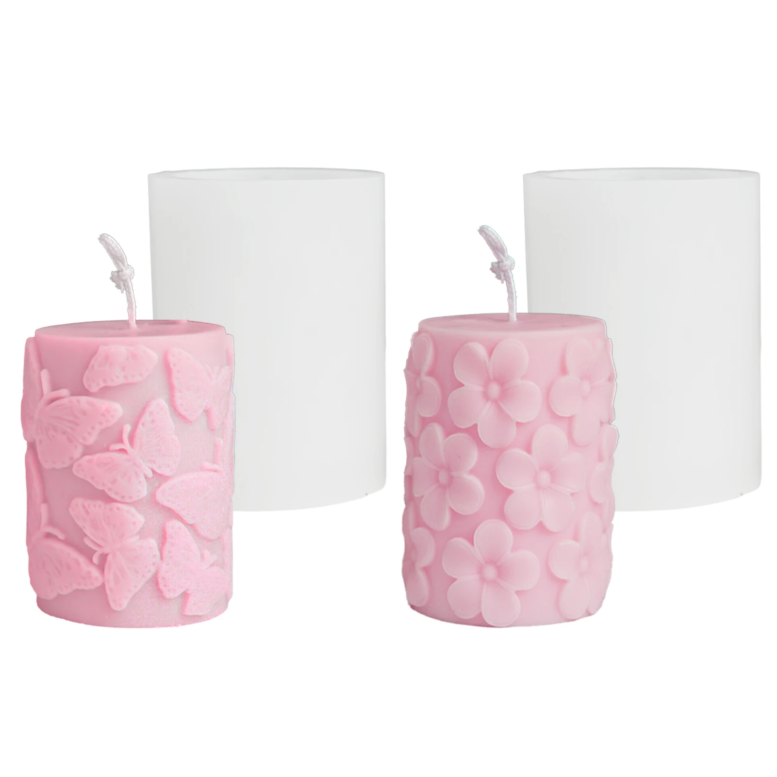 

Butterfly/Plum Blossom Cylinder Silicone Mold DIY Epoxy Resin Candle Mould Aromatherapy Candle Molds Clay Plaster Craft Mould