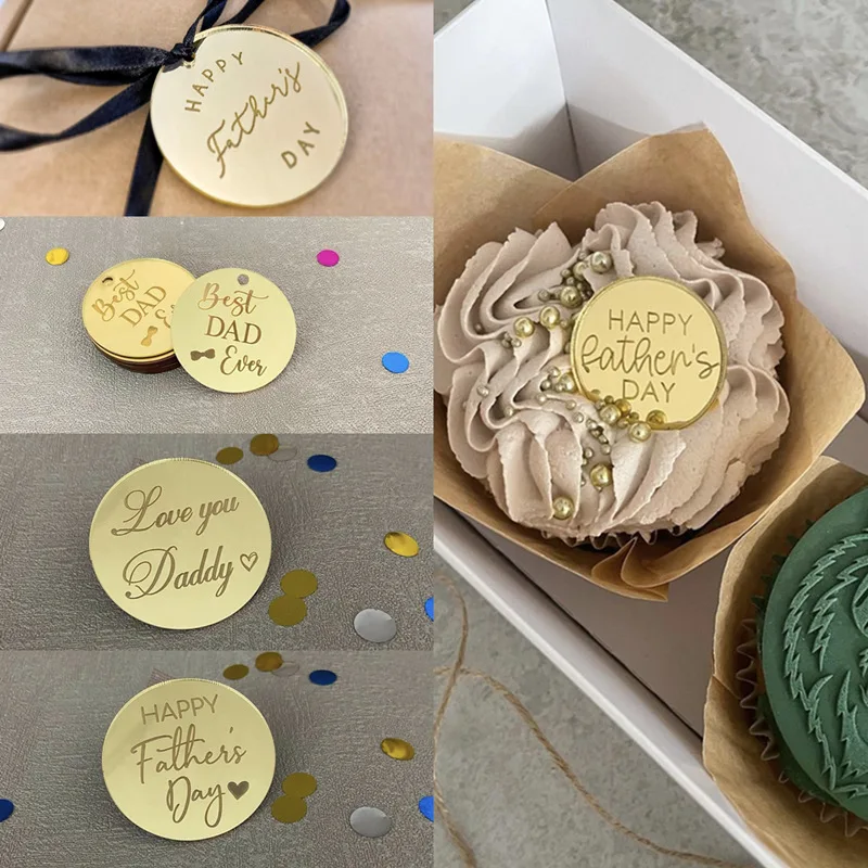 

5pcs/lot Love You Daddy Happy Father's Day Cupcake Topper Best Dad Ever Cake Topper for Father Birthday Party Cake Decorations