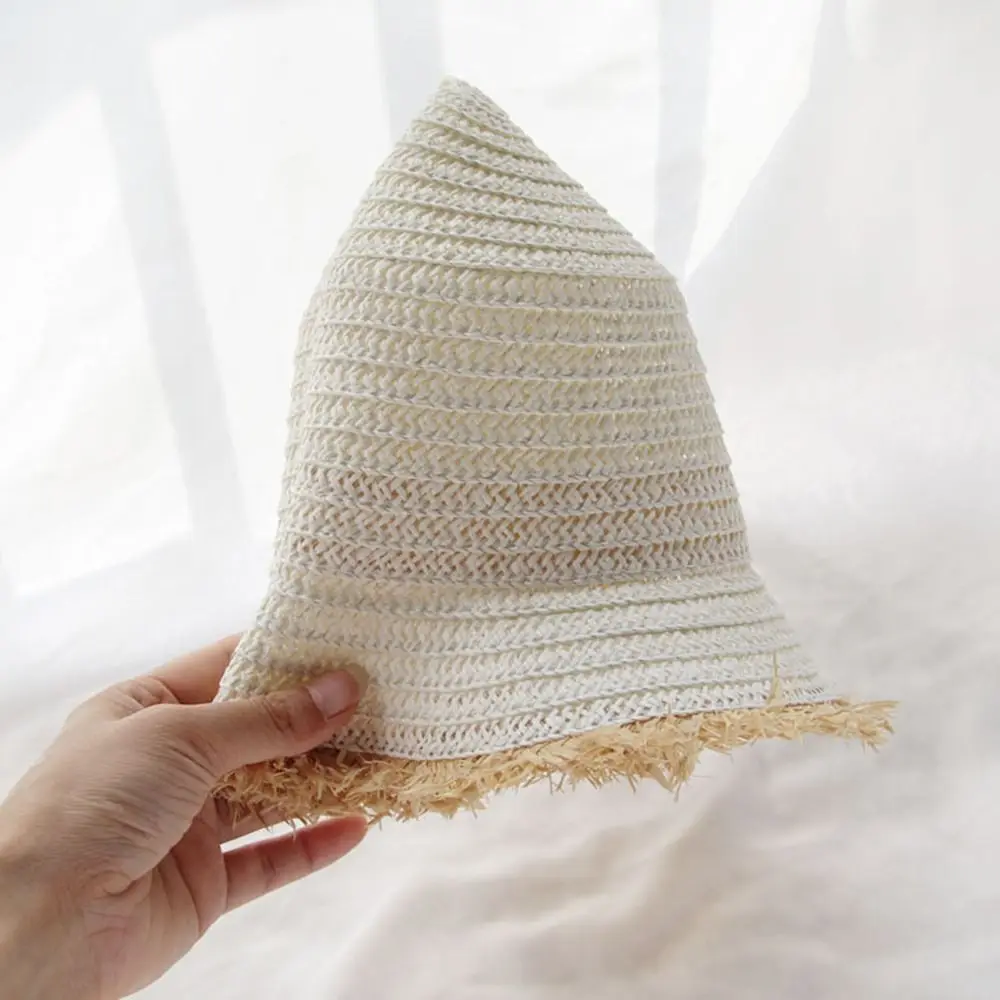 

Hat Simple Fashion Flat Brim Travel For Girls Sunscreen Holiday Beach Sunshade Straw Hat Women Cap Sun Hat Bucket Hat