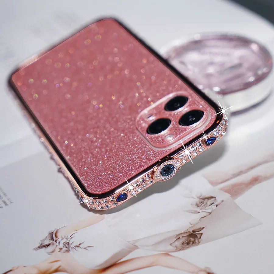 Bling Rhinestone Glitter Crystal Dimond Bumper Case For Iphone 13 12 11 Pro Xs Max Case Metal Cover For Iphone 7 8 Plus X Xr Se