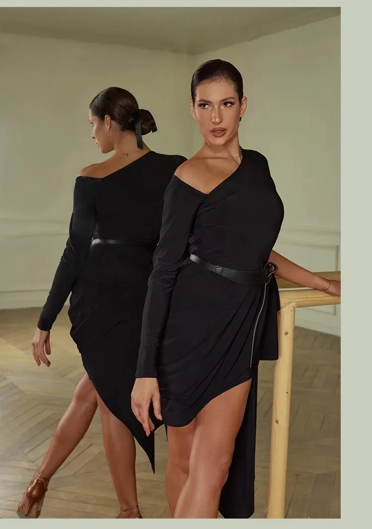 Платье Moda из хрустального хлопка для латиноамериканских танцев