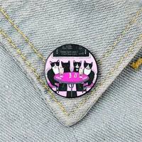 cats double date at the ice cream shop pin custom brooches shirt lapel bag cute badge cute jewelry gift for lover girl friends
