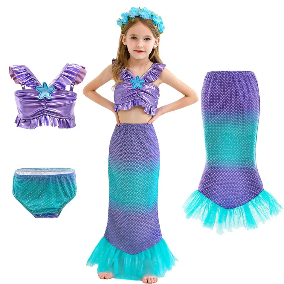 

3-10 Years Baby Girl Mermaid Dress Girl Ariel Dress Kids Princess Dress Children Princess Party Halloween Costume