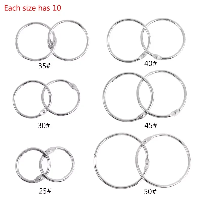 

10pcs Metal Binder Ring Loose Leaf Book Binder Hoop Ring Multifunctional Keychain Circle Book Binder Hoop Office Binding Supply
