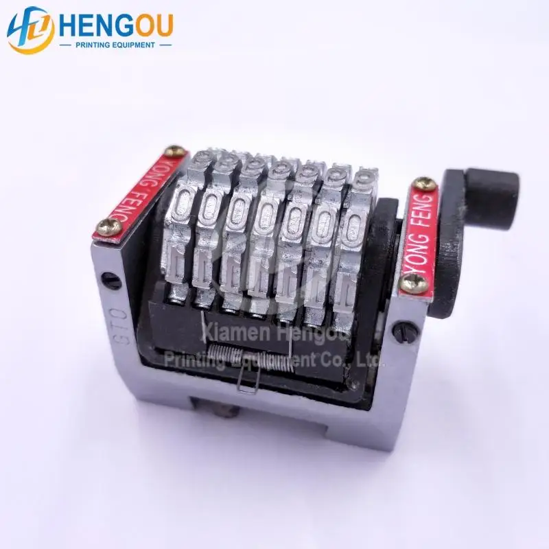 

7 цифр, 22,3, нумератор горизонтальный, вперед 01234... Не автоматически восстанавливает форму