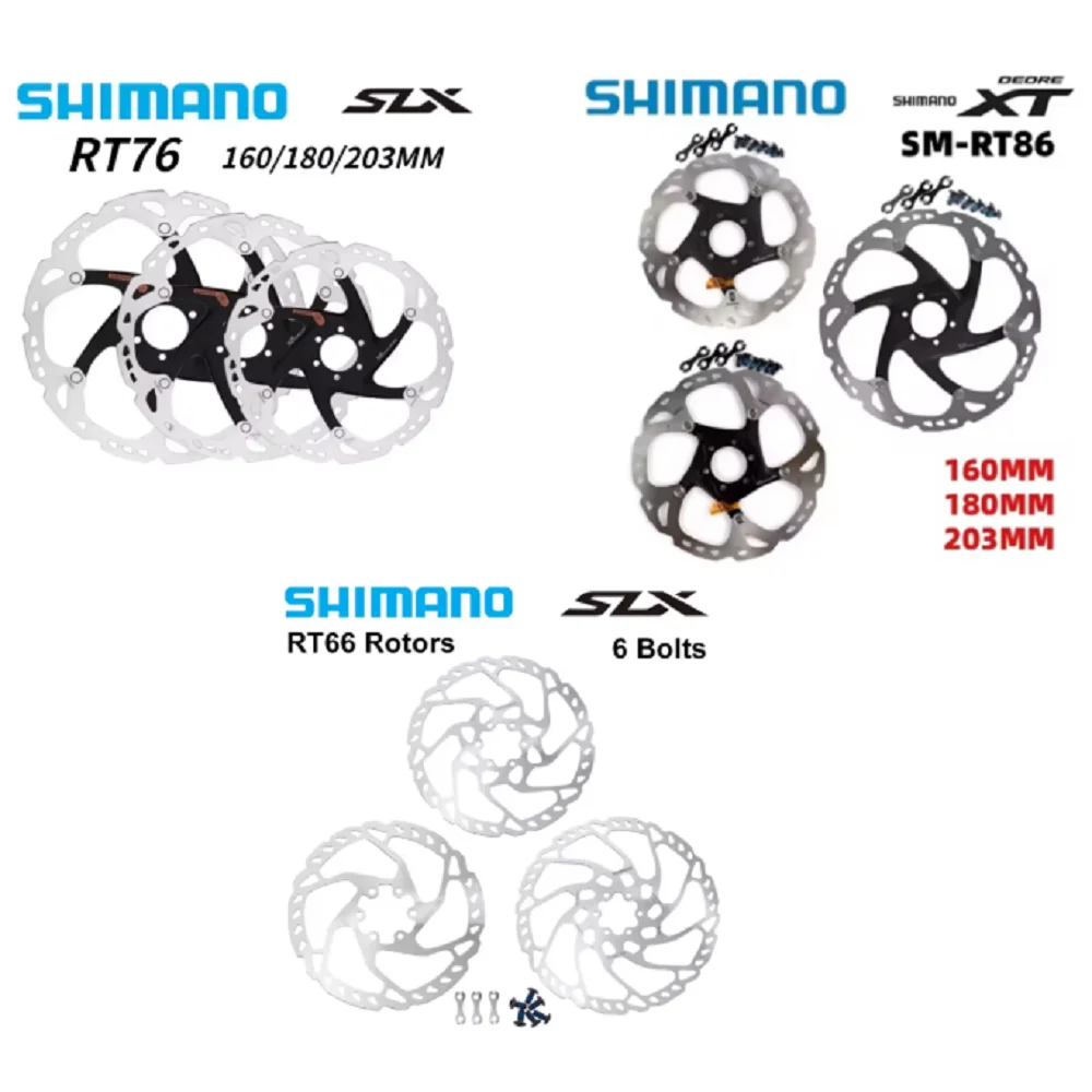Фото Shimano XT RT86/RT66/RT76 Тормозной диск 6 болтов Ice Point Technology MTB Горный велосипед Дисковый тормозной диск 160 мм 180 мм 203 мм №2
