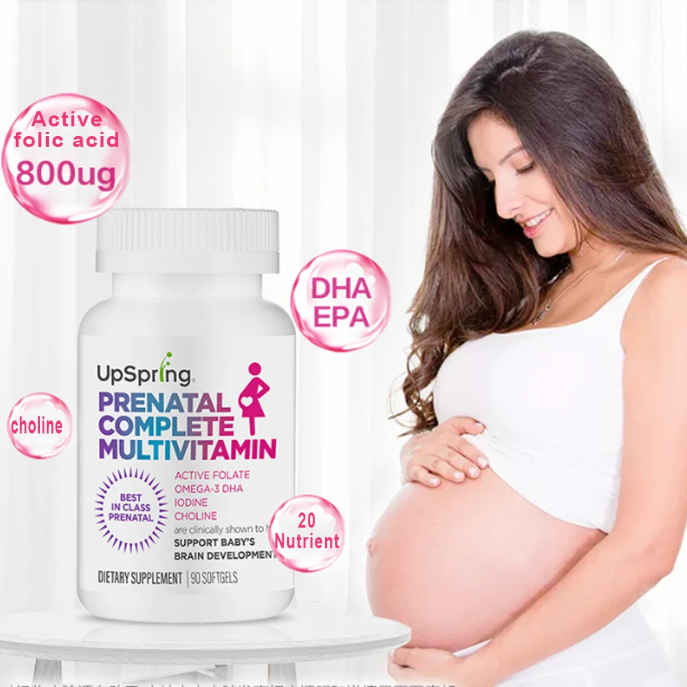 

UpSpring Prenatal Complete Multivitamin Prenatal Vitamins for Women Omega-3 DHA Supports Development and Growth 90 Count