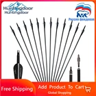 Стрелы из углеродного волокна, 31 дюйм, 500-550, 12 шт., черно-белое перо для изогнутогоблочного Лука для охоты