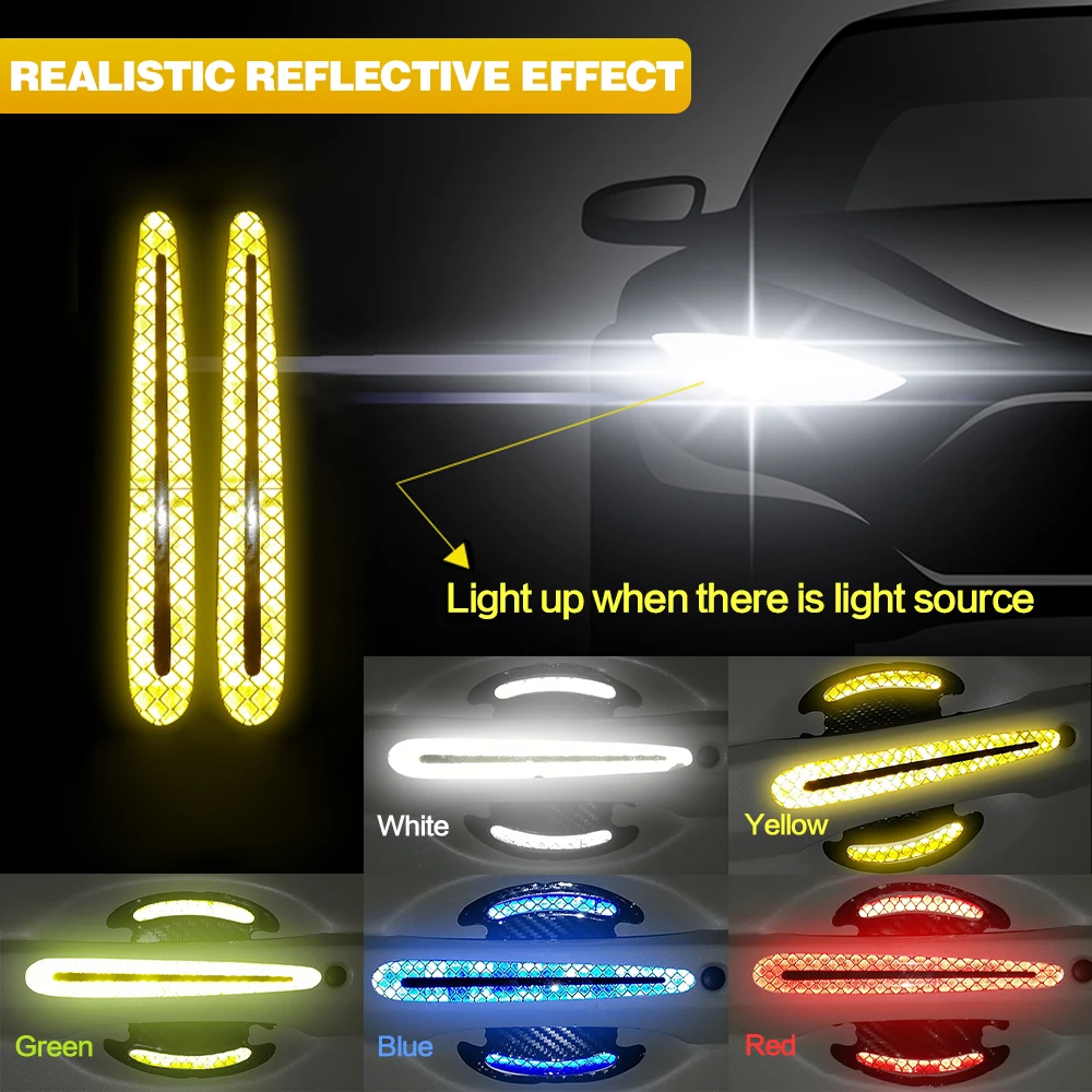 8 шт. светоотражающие полосы на дверную ручку автомобиля Fiat Grande Punto Evo 500 Stilo Bravo Palio