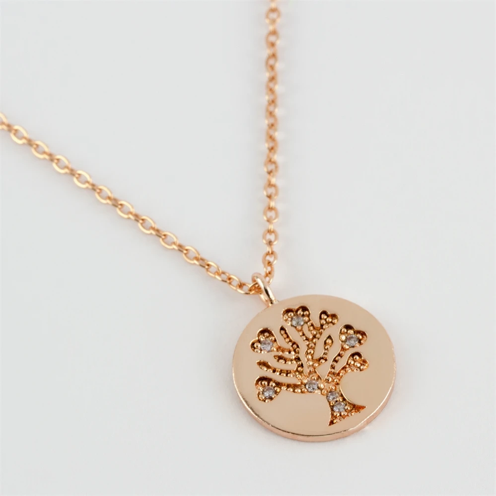 

Tree figured zircon stone Trend tiny necklace