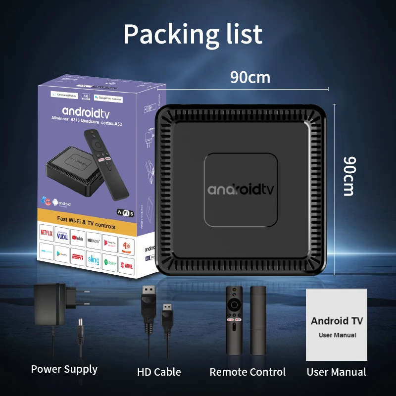 Q7 H313 Smart TV Box Android 10 8 ГБ/16 ГБ 3D телеприставка HD 6K WIFI 6 Ethernet 100M Bluetooth 5.2 tv box