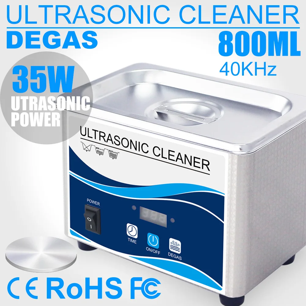 

Ultrasonic Cleaner Stainless Steel Washing Bath Machine Glasses Jewelry Watch Denture Mini Ultrasound Wave Cleaning Tank 800ML