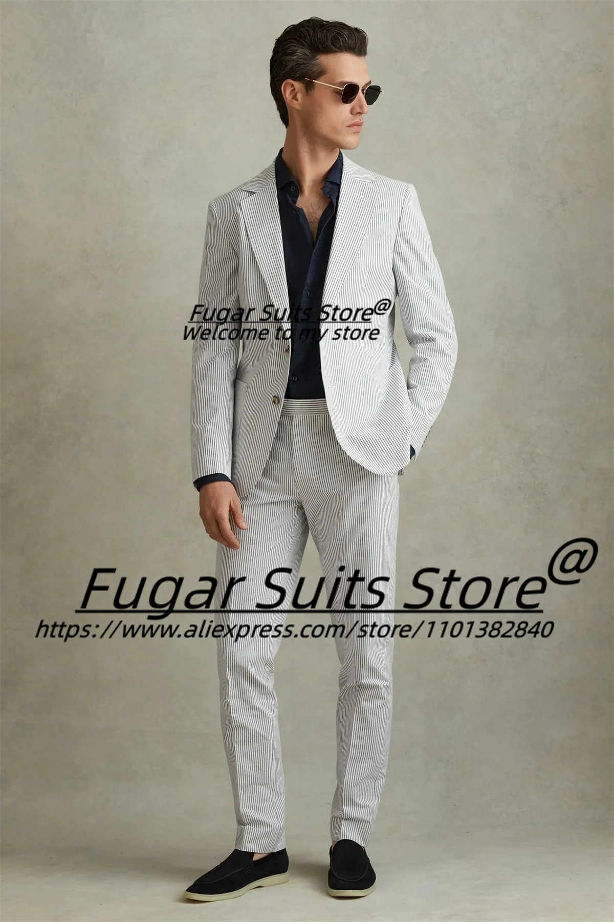 Мужские костюмы в белую полоску облегающие деловые смокинги для жениха с