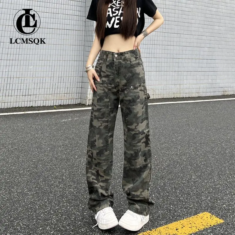 Women's Pants Streetwear Baggy Jeans Woman High Waist Denim Korean Fashion Vintage Clothes Female Clothing Straight Leg Jeans
