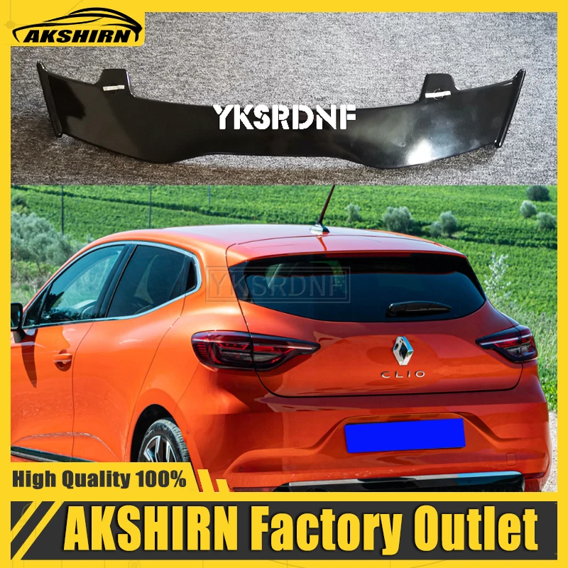 

Высококачественный АБС-материал для Renault Clio 2013-2018, спойлер из углеродного волокна, вид на крышу хэтчбека, заднее крыло, комплект кузова, аксе...