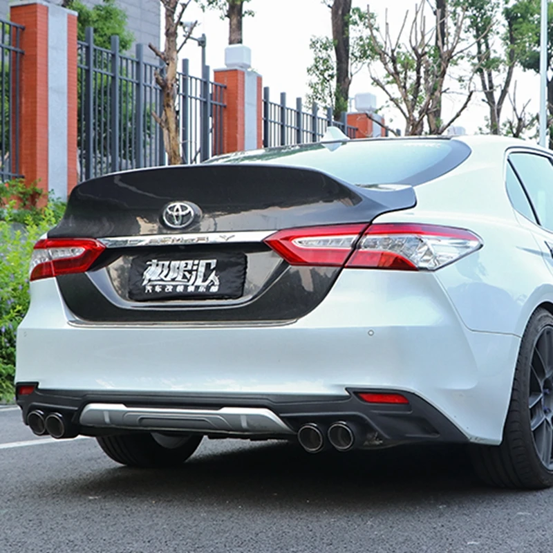 

High Quality ABS Paint 2 Outlet Car Rear Bumper Spoiler Lip, Auto Car Rear Bumper Diffuser Cover For Toyota Camry 2018 2019