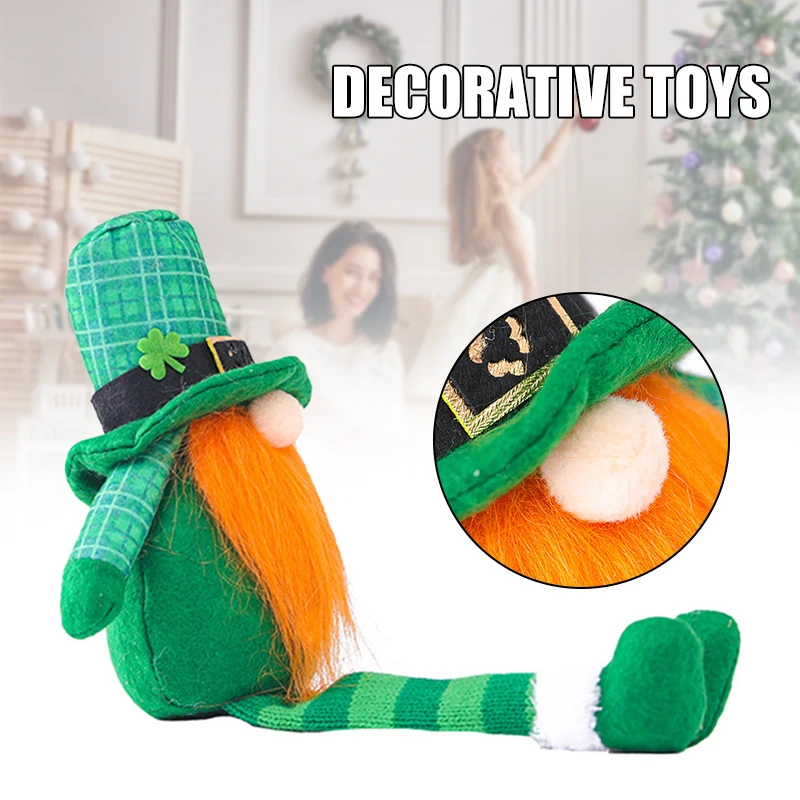 

Зеленая шляпа, плюшевый гном, ручная работа, без лица, ирландские длинные куклы для пожилых, эльвечерние, Безликие ирландские длинные куклы для пожилых