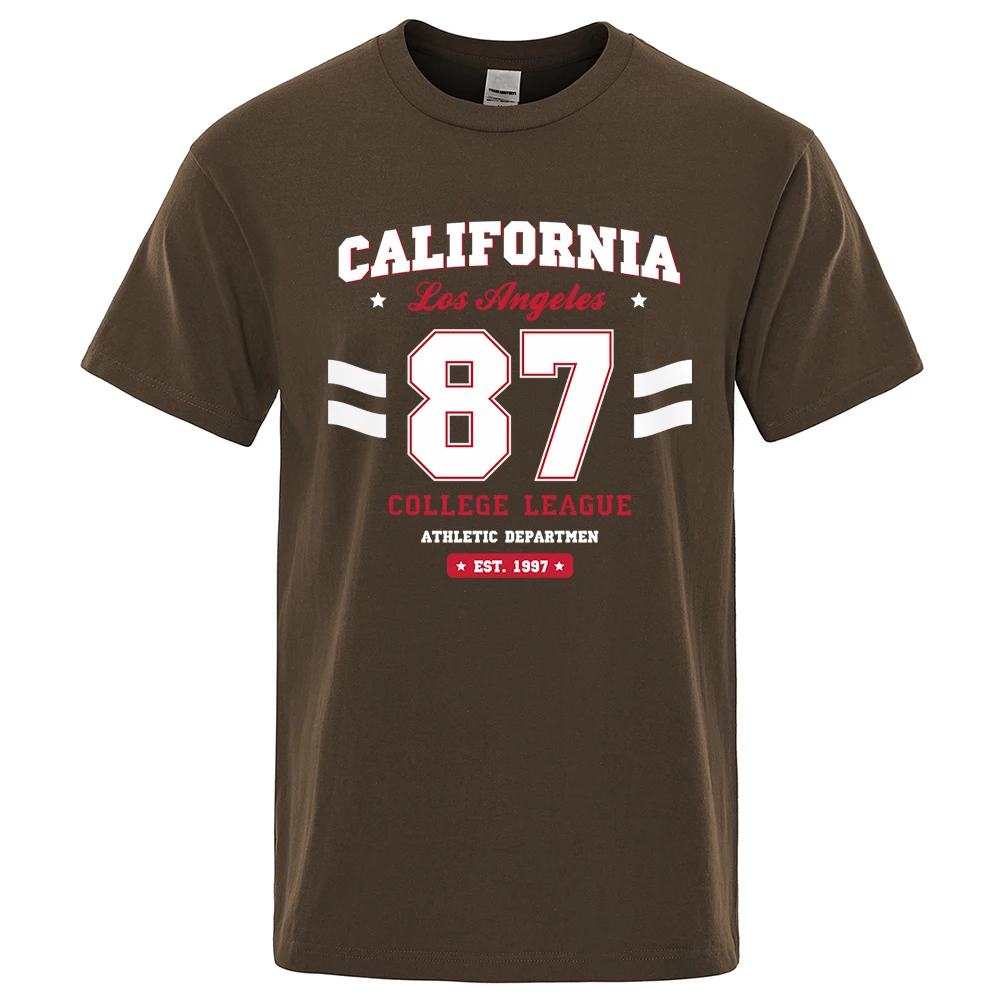 

Мужская футболка с надписью Los Angeles, California Est.1997, летняя хлопковая модная одежда большого размера, повседневные топы, свободная Мягкая футболка