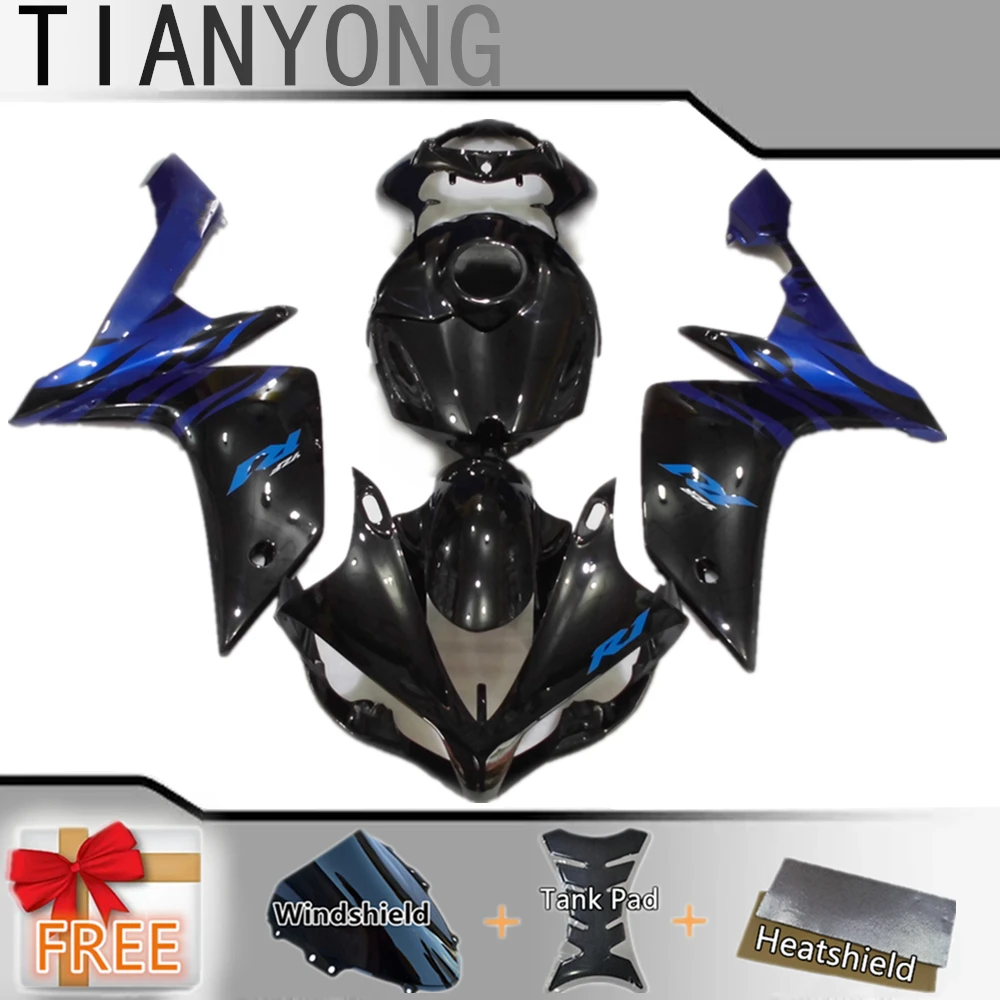 

New Black Blue Accessories Full Fairing Kit Bodywork Injection Cowling ABS Parts For Yamaha R1 2007 2008 YZF 1000 YZF1000