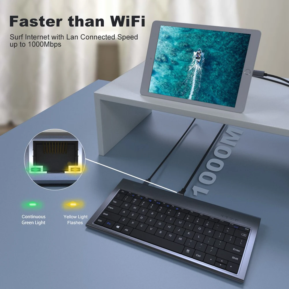 

11 в 1 разветвитель для клавиатуры с нескользящей подкладкой, многоуровневый защитный удлинитель USB для дома, спальни, офиса