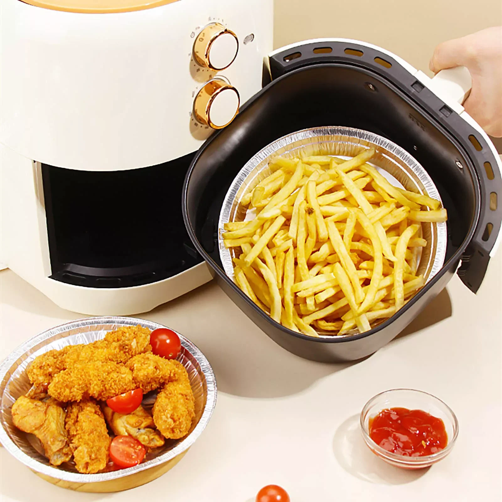 

Air Fryer Disposable Paper Liner Microwave Oil Foil Tin Steamer Mats Aluminum Foil BBQ Food Tray Container Non-stick Baking