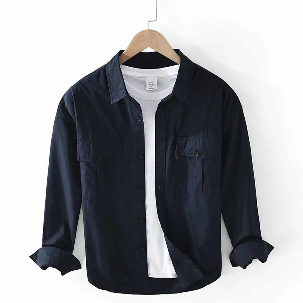 Plus Size Solid Long Sleeve Shirt Men Clothing Simple Slim Fit Casual Chemise Homme Wear Hot