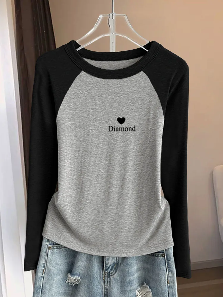  Design Sense Shoulder Color Matching Pure Cotton Long sleeves Shirt Women Maillard Versitile Fashion Slim fit