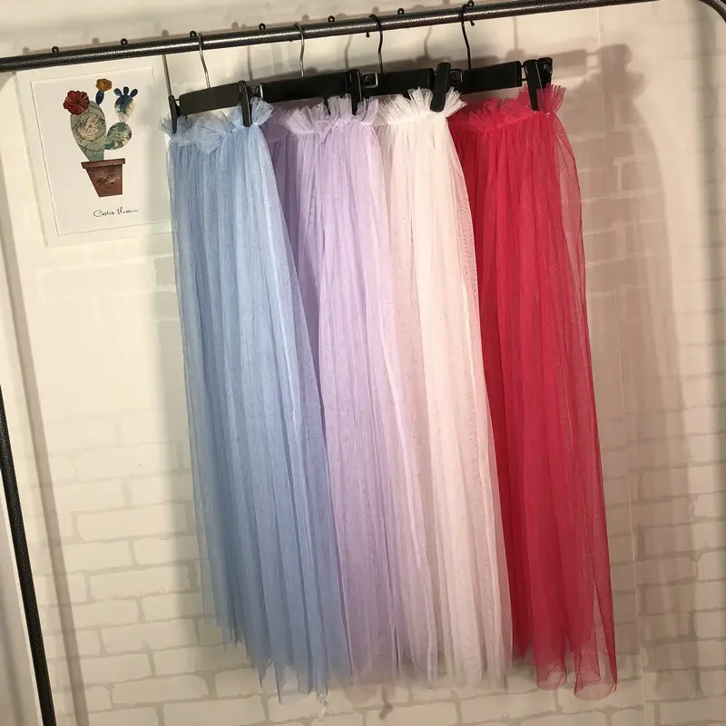 

Женская прозрачная сетчатая юбка, однотонная Прозрачная Юбка средней длины с высокой талией, лето 2023