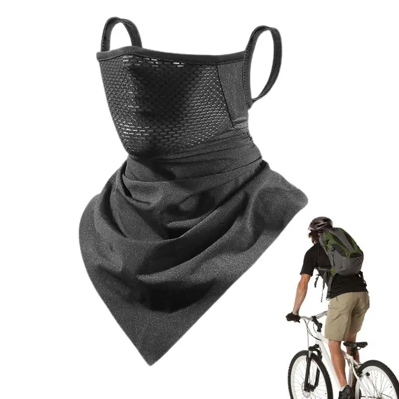 

Face And Neck Covering Scarf Neck Gaiters Face Covers With Ear Hangers Breathable Ice Silk Fabric Headwear Neck Protector For