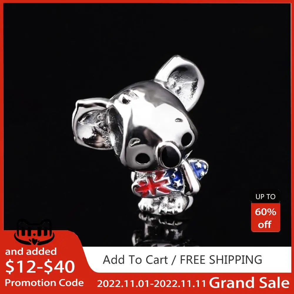 

Лидер продаж, подвеска в виде животного, фотоэлемент, милая подвеска в виде коала, подходит для оригинального браслета Pandora, женское украшен...