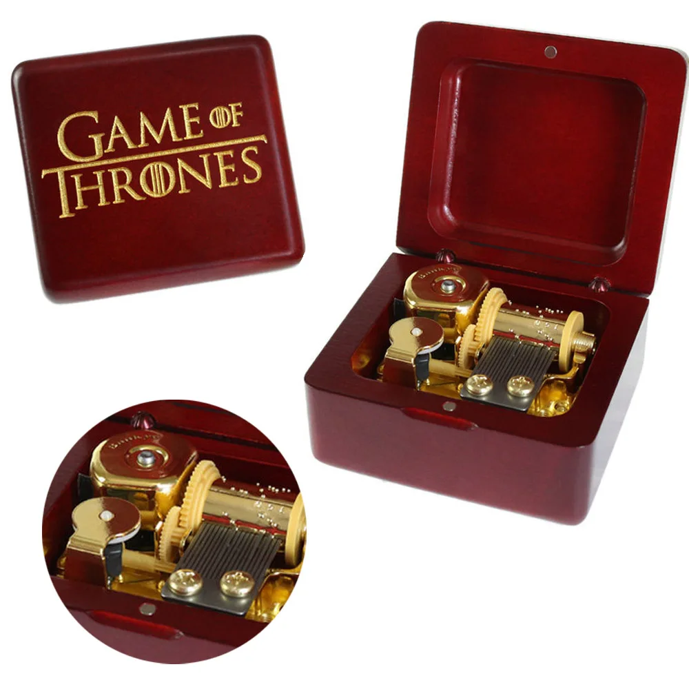 

Rosiking Wooden Burgundy Clockwork Music Box Game of Thrones For Frends Girl Christmas and Children Birthday Gift