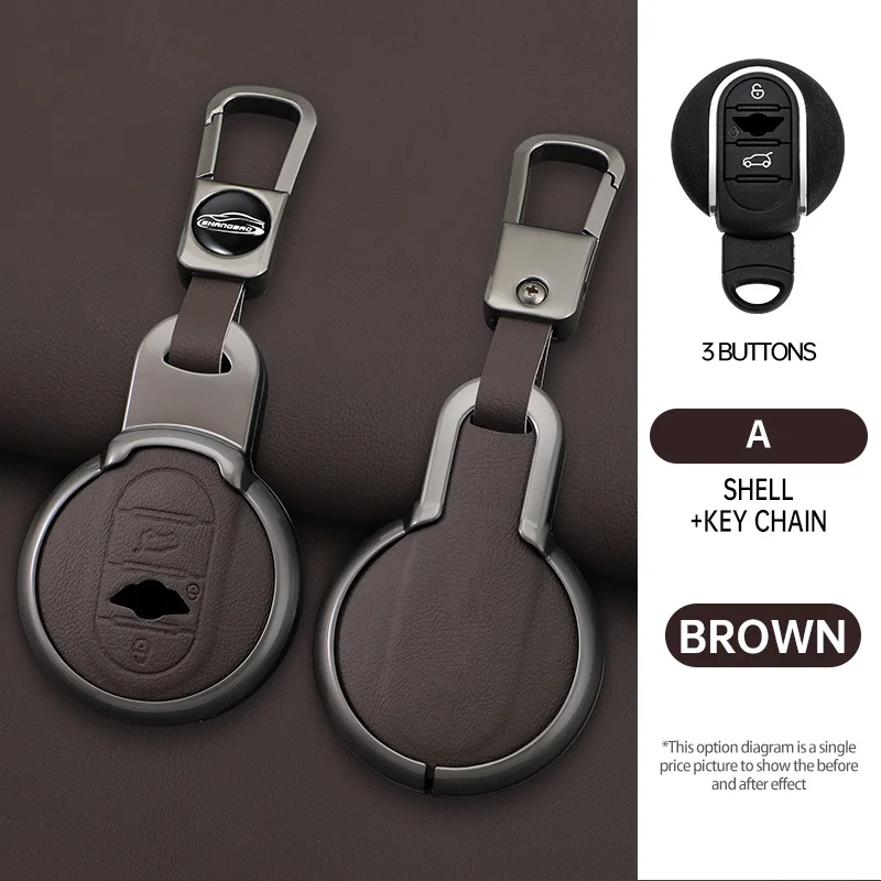 

Автомобильный кожаный чехол для ключей из цинкового сплава для BMW MINI Cooper One Fun F54 F55 F56 R56 R57 R58 R59 R60 R61, автомобильные аксессуары