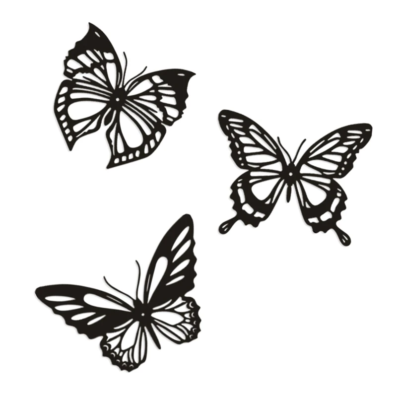 

3 шт., металлические настенные украшения в виде бабочек