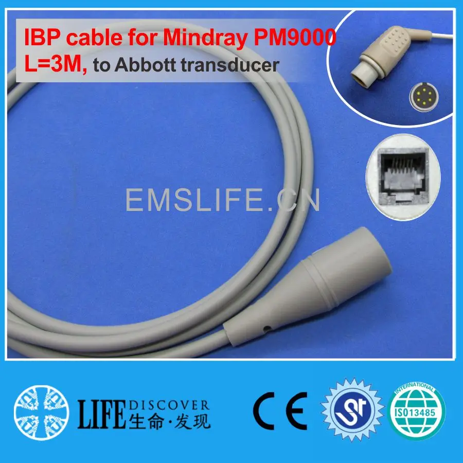Кабель Mindray PM9000 IBP для одноразового преобразователя давления Utah Abbott BD b. Br auu Edward -