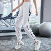sport trousers women leisure gym fitness pants with two side pocket running pants elastic quick dry breathable