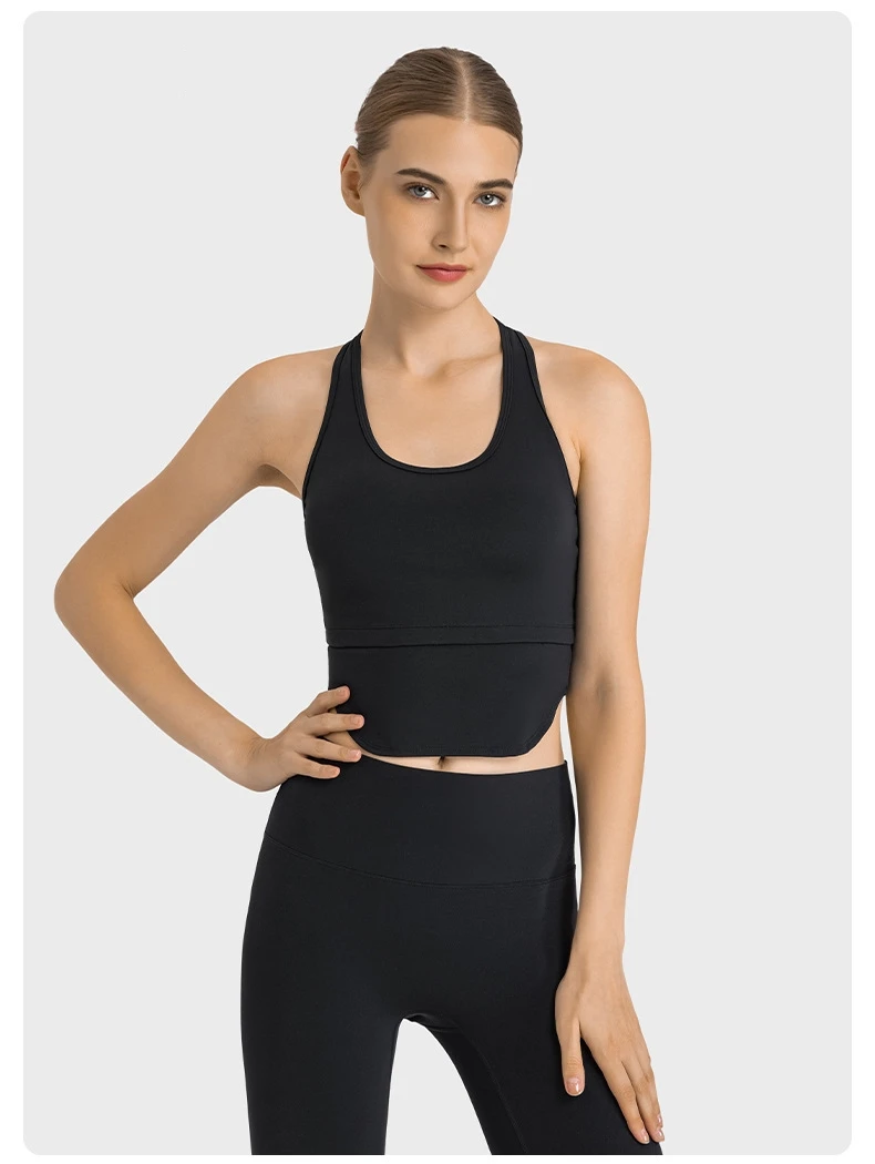 NWT Al Yoga Sports Bra Women's Summer Thin Open Umbilical Breathable Shockproof Running Yoga Bra Gather Anti Sag Fitness Vest